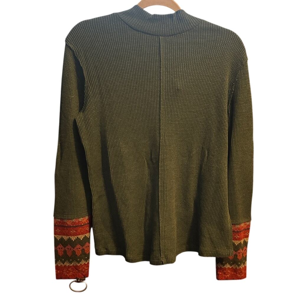 Maurices Forest Green Turtleneck with Colorful Cuffs